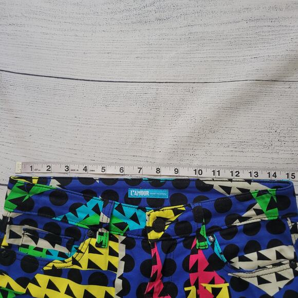 L'Amour Nanette Lepore Size 7	Junior's Multicolor Bright Legging Pants Geometric - Picture 3 of 7